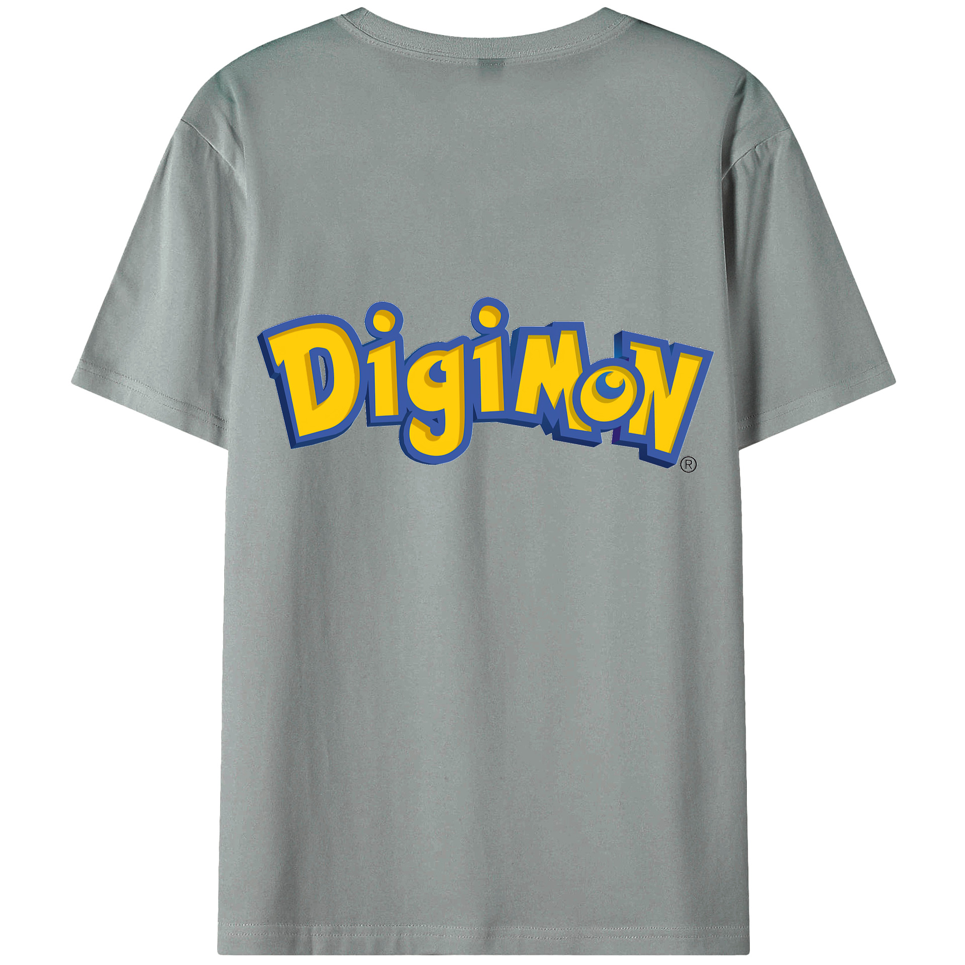 （画像用） Digimon デジタルモンスター/デジモン 綿100％ メンズ半袖Tシャツ（バックプリント） 通気性